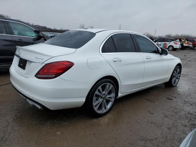 55SWF8EB7KU315933 - 2019 MERCEDES-BENZ C 300 4MATIC WHITE photo 3