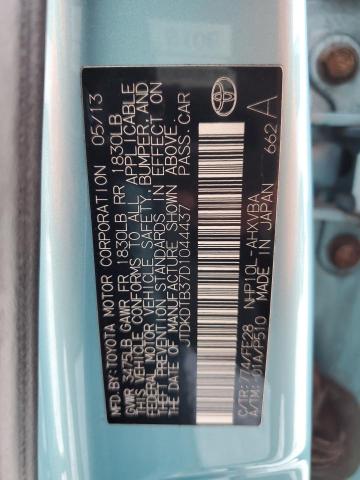 JTDKDTB37D1044437 - 2013 TOYOTA PRIUS C BLUE photo 12