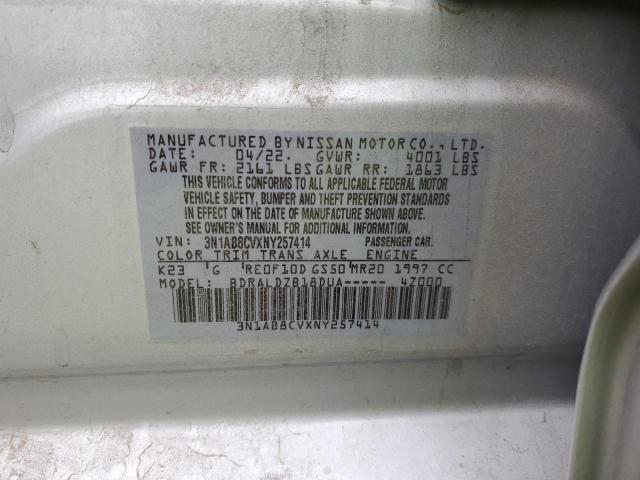 3N1AB8CVXNY257414 - 2022 NISSAN SENTRA SV SILVER photo 12