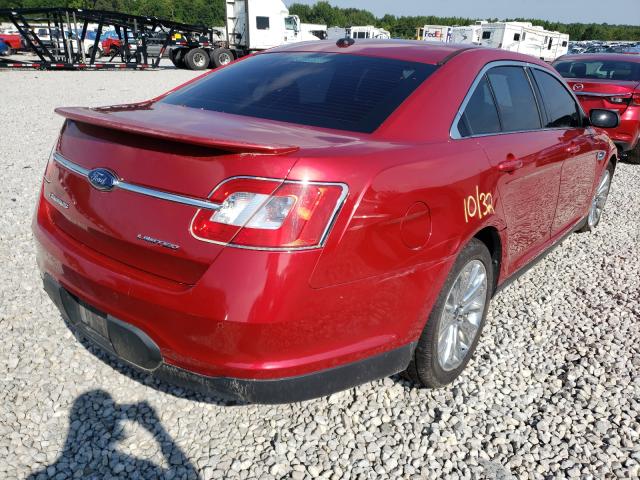 1FAHP2FW8AG127809 - 2010 FORD TAURUS LIMITED RED photo 4