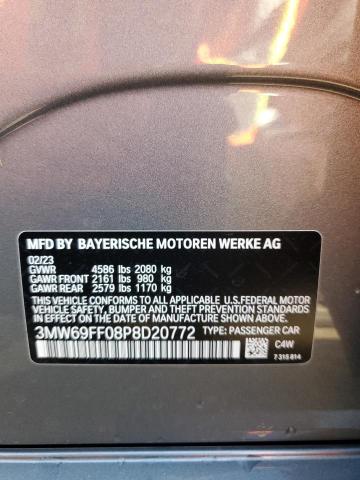 3MW69FF08P8D20772 - 2023 BMW 330I GRAY photo 12