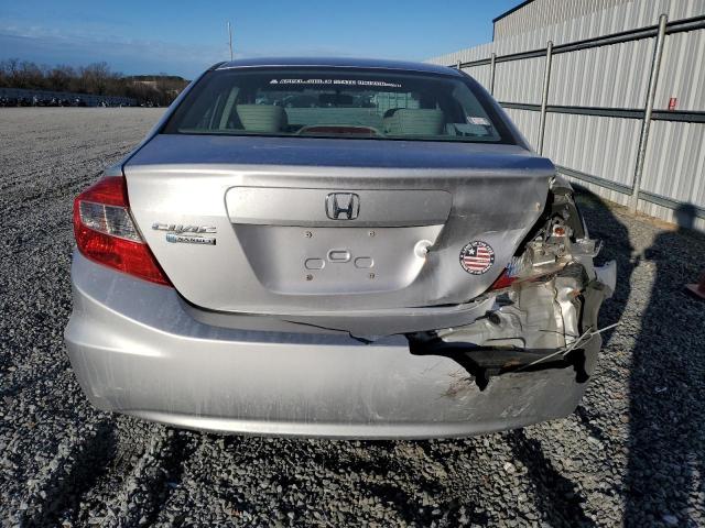 19XFB2F56CE379021 - 2012 HONDA CIVIC LX SILVER photo 6