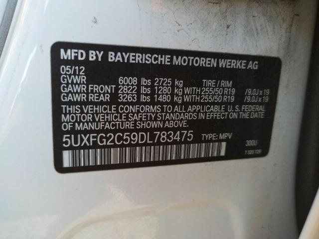 5UXFG2C59DL783475 - 2013 BMW X6 XDRIVE35I WHITE photo 12