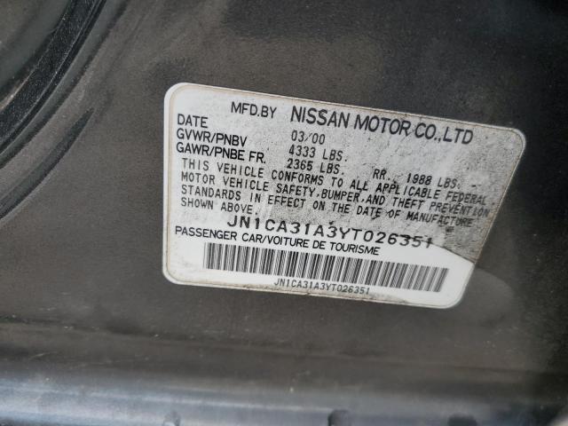 JN1CA31A3YT026351 - 2000 NISSAN MAXIMA GLE CHARCOAL photo 12