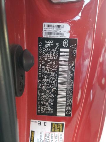 JTKJF5C76GJ017116 - 2016 TOYOTA SCION TC წითელი ფოტო 12