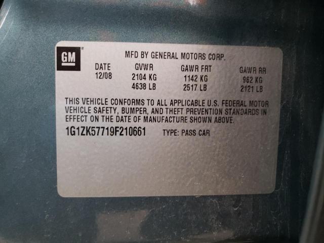 1G1ZK57719F210661 - 2009 CHEVROLET MALIBU LTZ ტურკოუსი ფოტო 12