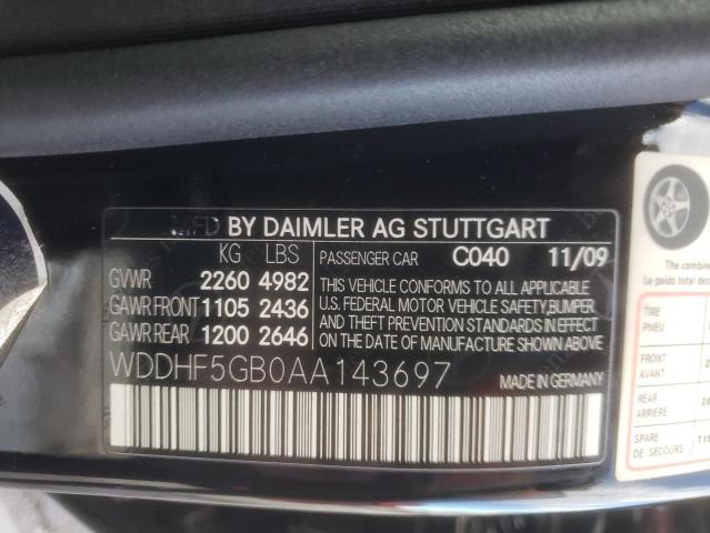 WDDHF5GB0AA143697 - 2010 MERCEDES-BENZ E 350 BLACK photo 13