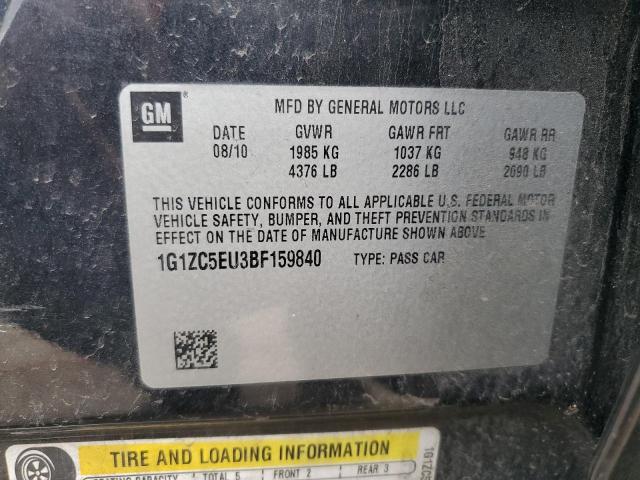 1G1ZC5EU3BF159840 - 2011 CHEVROLET MALIBU 1LT შავი ფოტო 12