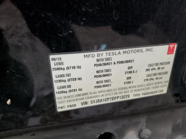 5YJSA1CP7DFP13229 - 2013 TESLA MODEL S Սև լուսանկար 12