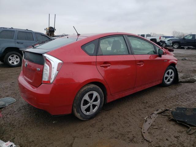 JTDKN3DU8E1819946 - 2014 TOYOTA PRIUS RED photo 3