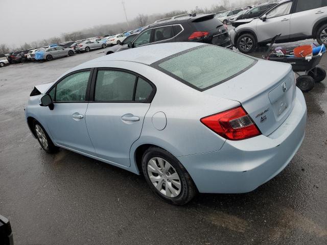 2HGFB2F54CH598260 - 2012 HONDA CIVIC LX BLUE photo 2