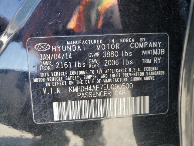 KMHDH4AE7EU090500 - 2014 HYUNDAI ELANTRA SE BLACK photo 12