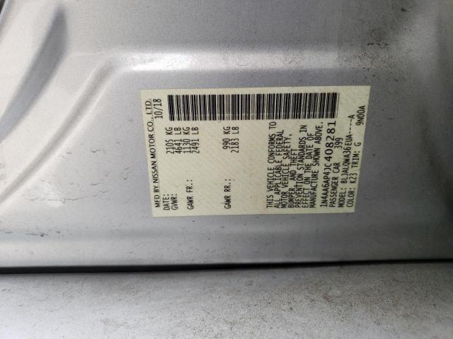 1N4AA6AP4JC408281 - 2018 NISSAN MAXIMA 3.5S SILVER photo 12