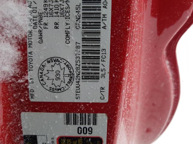 5TEUU42N28Z537387 - 2008 TOYOTA TACOMA ACCESS CAB 红色 照片 13