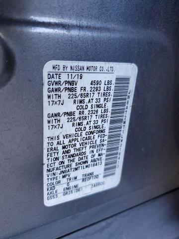 JN8AT2MT1LW018413 - 2020 NISSAN ROGUE S GRAY photo 13