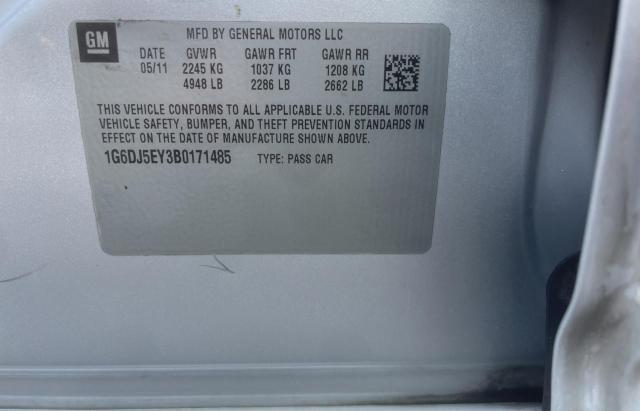 1G6DJ5EY3B0171485 - 2011 CADILLAC CTS PERFORMANCE COLLECTION Серебристый фото 10