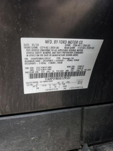 1FAHP2F88JG129531 - 2018 FORD TAURUS LIMITED GRAY photo 10