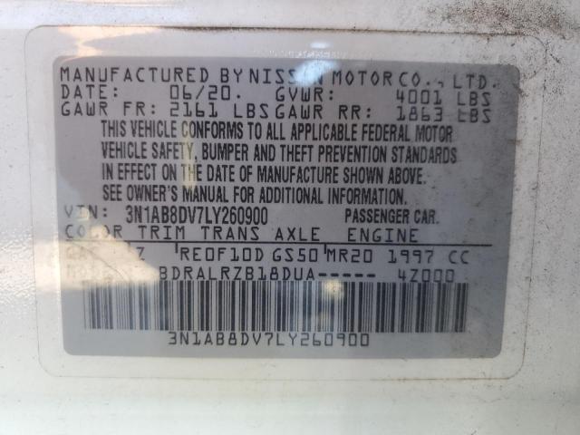 3N1AB8DV7LY260900 - 2020 NISSAN SENTRA SR WHITE photo 13