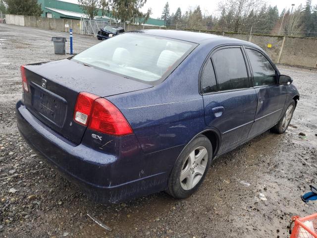 2HGES26864H613381 - 2004 HONDA CIVIC EX BLUE photo 3