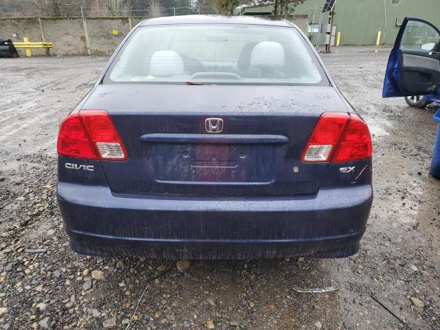 2HGES26864H613381 - 2004 HONDA CIVIC EX BLUE photo 6