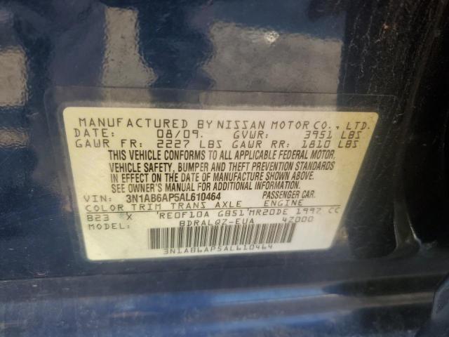 3N1AB6AP5AL610464 - 2010 NISSAN SENTRA 2.0 BLUE photo 12