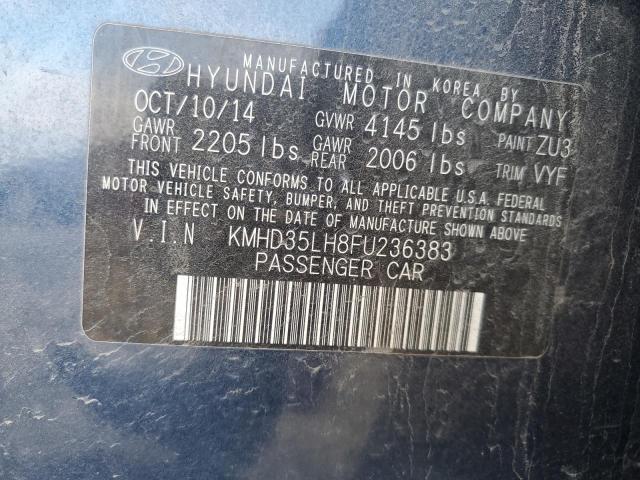 KMHD35LH8FU236383 - 2015 HYUNDAI ELANTRA GT BLUE photo 13