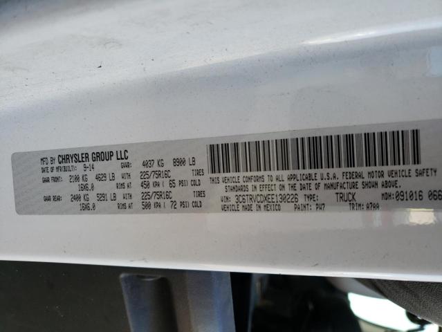 3C6TRVCDXEE130226 - 2014 RAM PROMASTER 2500 HIGH Ақ фото 14