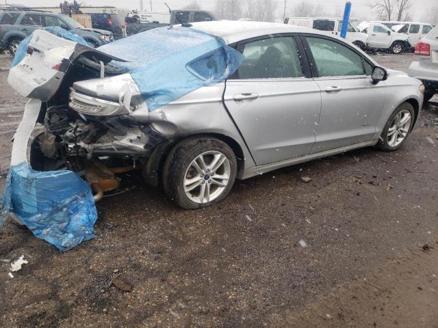 3FA6P0LU7JR128361 - 2018 FORD FUSION SE SILVER photo 3