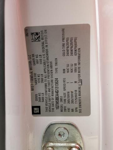 1GTH5BEA4G1313624 - 2016 GMC CANYON WHITE photo 12
