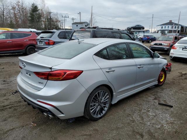 KMHD04LBXJU450203 - 2018 HYUNDAI ELANTRA SPORT SILVER photo 3