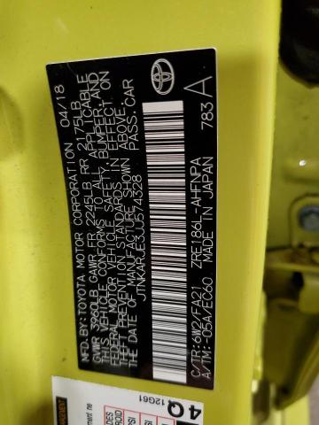 JTNKARJE3JJ574328 - 2018 TOYOTA COROLLA IM GREEN photo 12