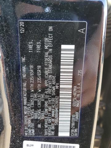 5TDGZRBH8MS528092 - 2021 TOYOTA HIGHLANDER XLE BLACK photo 13