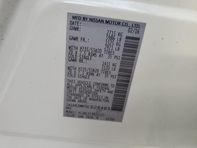 5N1AR2MM7GC628483 - 2016 NISSAN PATHFINDER S WHITE photo 13