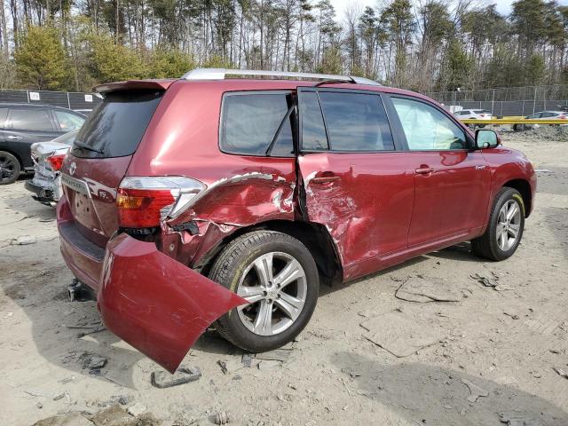 JTEDS43A682028100 - 2008 TOYOTA HIGHLANDER SPORT RED photo 3