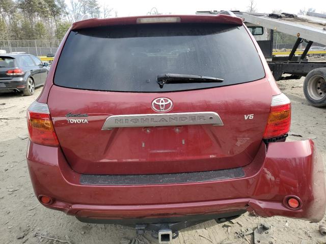 JTEDS43A682028100 - 2008 TOYOTA HIGHLANDER SPORT RED photo 6