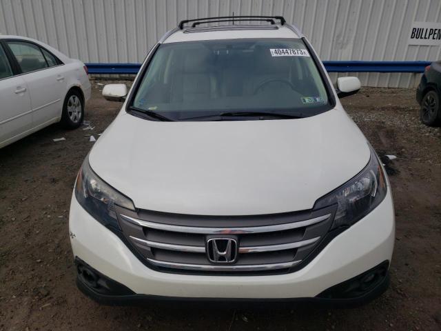 5J6RM4H77CL047303 - 2012 HONDA CR-V EXL WHITE photo 5