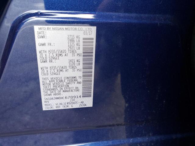 5N1DR2MM0HC670914 - 2017 NISSAN PATHFINDER S BLUE photo 13