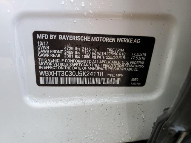 WBXHT3C30J5K24118 - 2018 BMW X1 XDRIVE28I Белый фото 13