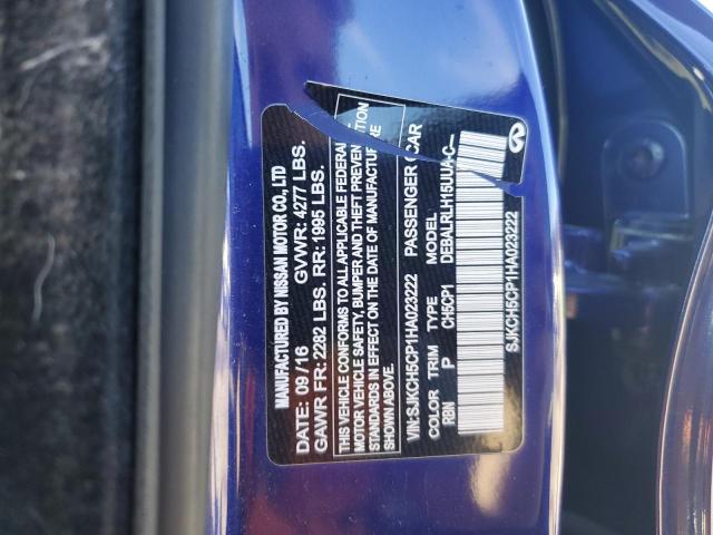 SJKCH5CP1HA023222 - 2017 INFINITI QX30 BASE BLUE photo 13