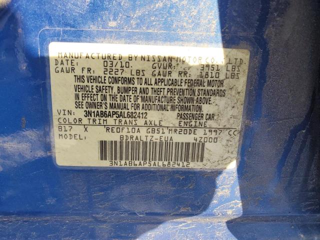 3N1AB6AP5AL682412 - 2010 NISSAN SENTRA 2.0 BLUE photo 12