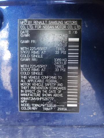 KNMAT2MV6HP526777 - 2017 NISSAN ROGUE S BLUE photo 13