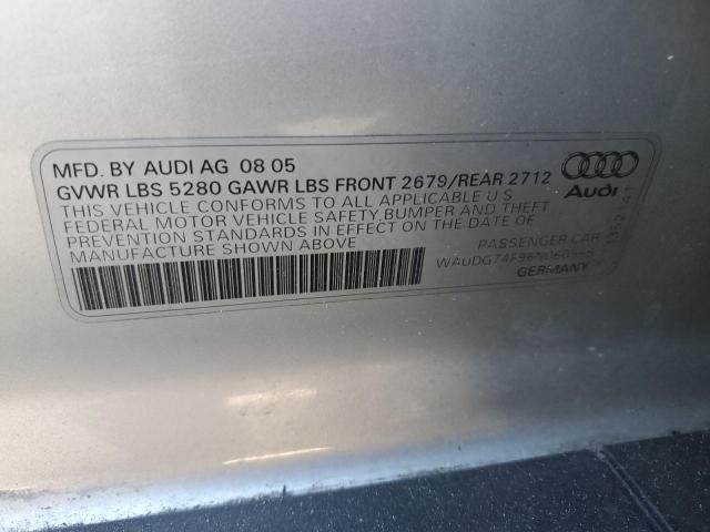 WAUDG74F96N060565 - 2006 AUDI A6 3.2 QUATTRO SILVER photo 12