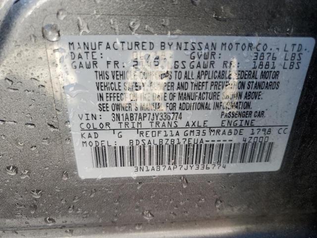 3N1AB7AP7JY336774 - 2018 NISSAN SENTRA S GRAY photo 13