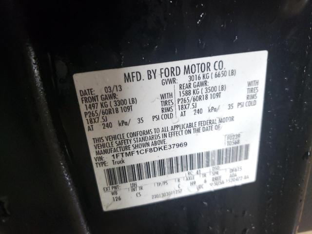 1FTMF1CF8DKE37969 - 2013 FORD F150 BLACK photo 12