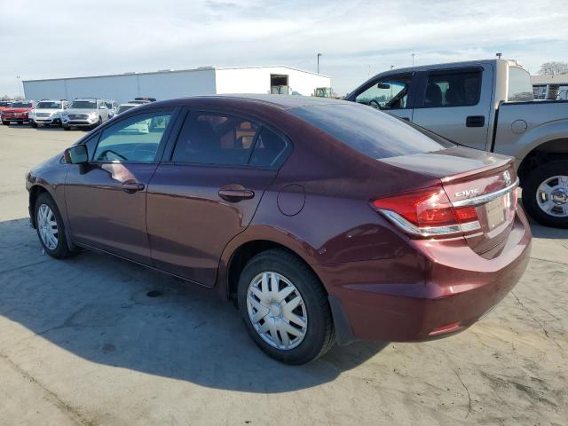 19XFB2F53EE254593 - 2014 HONDA CIVIC LX BURGUNDY photo 2