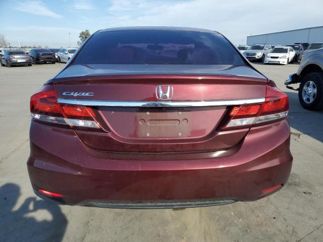 19XFB2F53EE254593 - 2014 HONDA CIVIC LX BURGUNDY photo 6