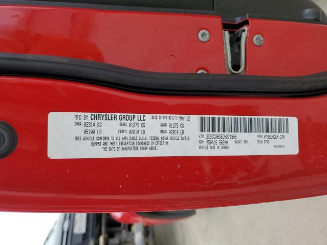 2C3CDXBG5CH271905 - 2012 DODGE CHARGER SE RED photo 12