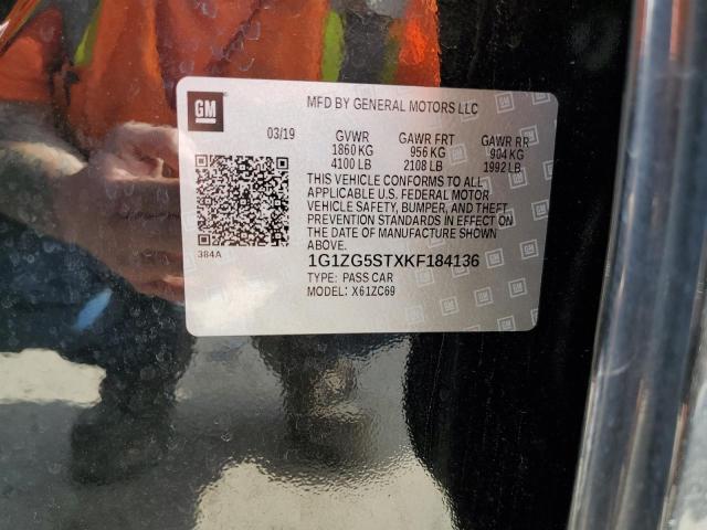 1G1ZG5STXKF184136 - 2019 CHEVROLET MALIBU RS BLACK photo 12