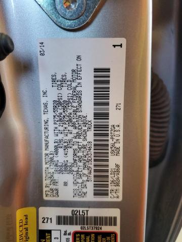 5TFAW5F15EX374618 - 2014 TOYOTA TUNDRA CREWMAX PLATINUM ვერცხლისფერი ფოტო 12