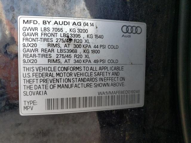 WA1VMAFE8ED019246 - 2014 AUDI Q7 PRESTIGE BLACK photo 13